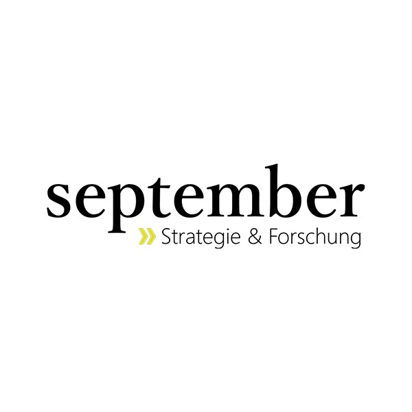 Hier ist das Logo unseres Vereinsmitglieds September Strategie und Forschung zu sehen.