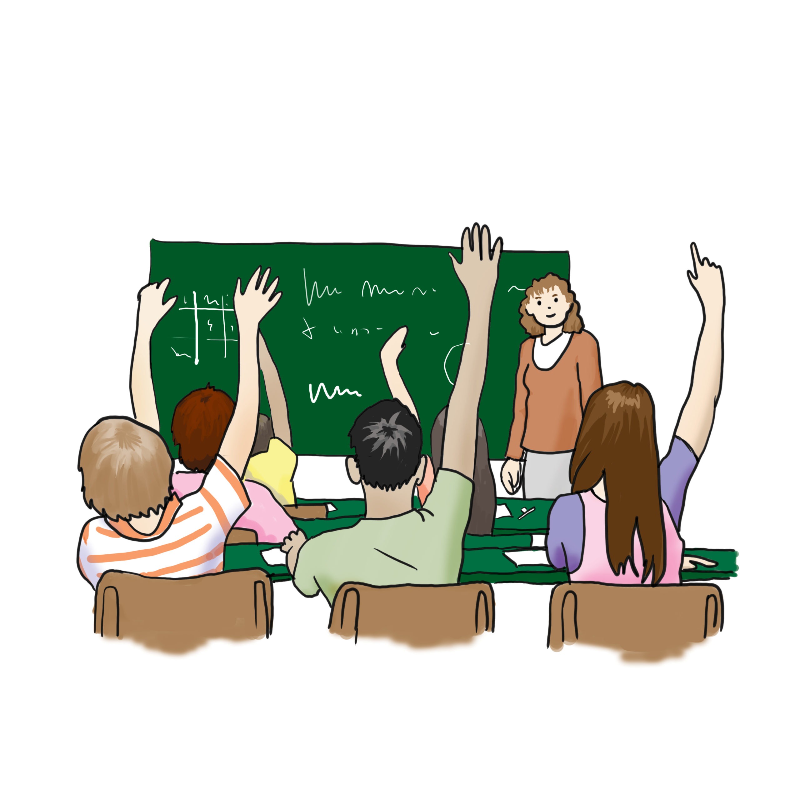 Das Bild zeigt eine Schulklasse im Klassenraum.